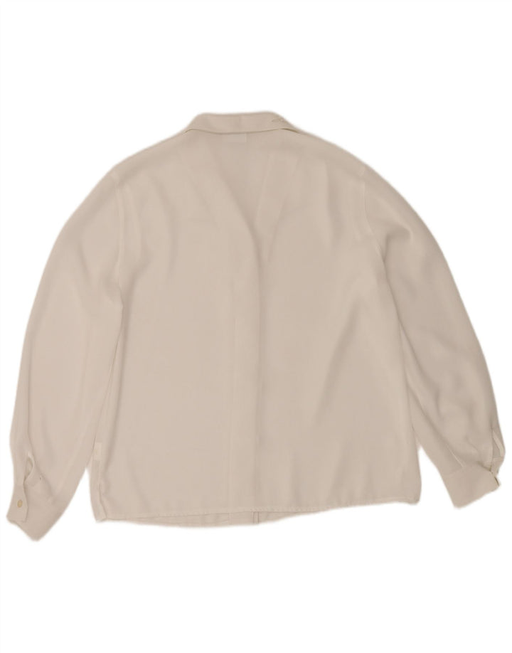 Blusa feminina vintage EU 40 poliéster branco médio