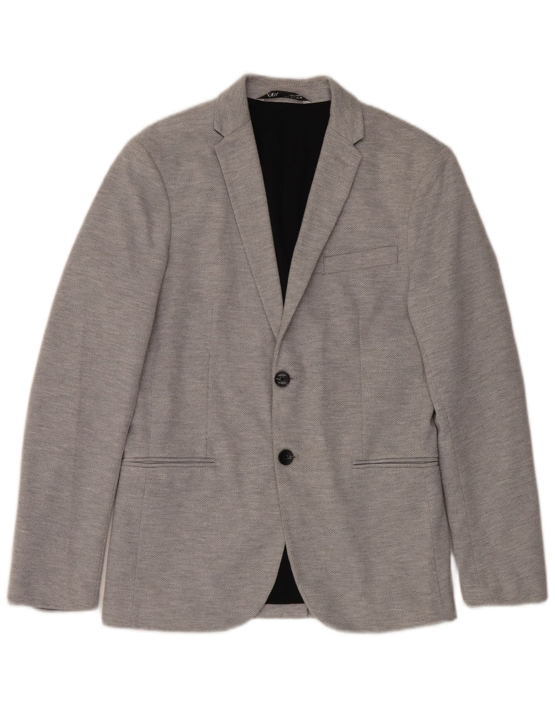 Jaqueta blazer masculina Zara com 2 botões UK 36 poliéster cinza pequeno