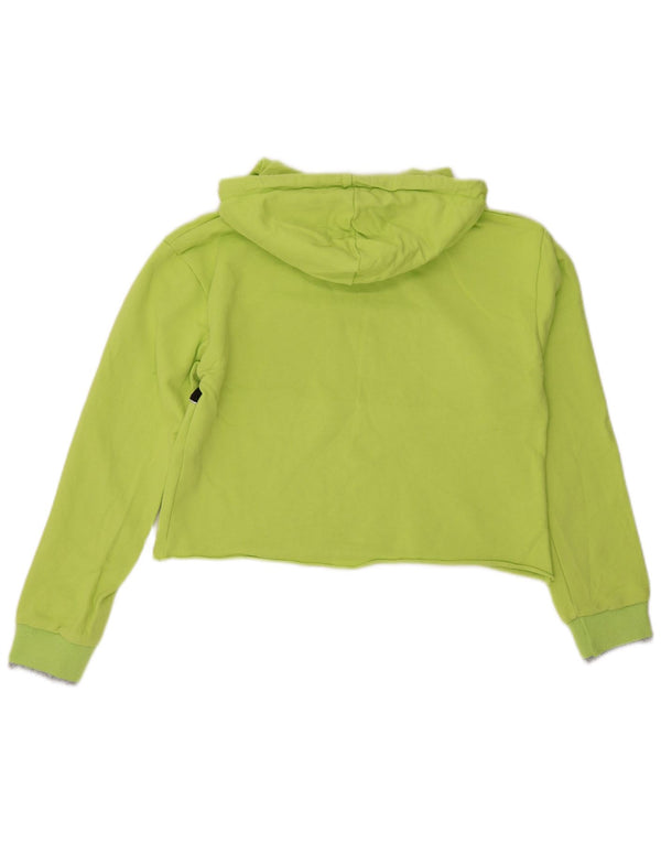 Suéter feminino Pyrex com capuz e estampa gráfica UK 14 bloco colorido verde médio