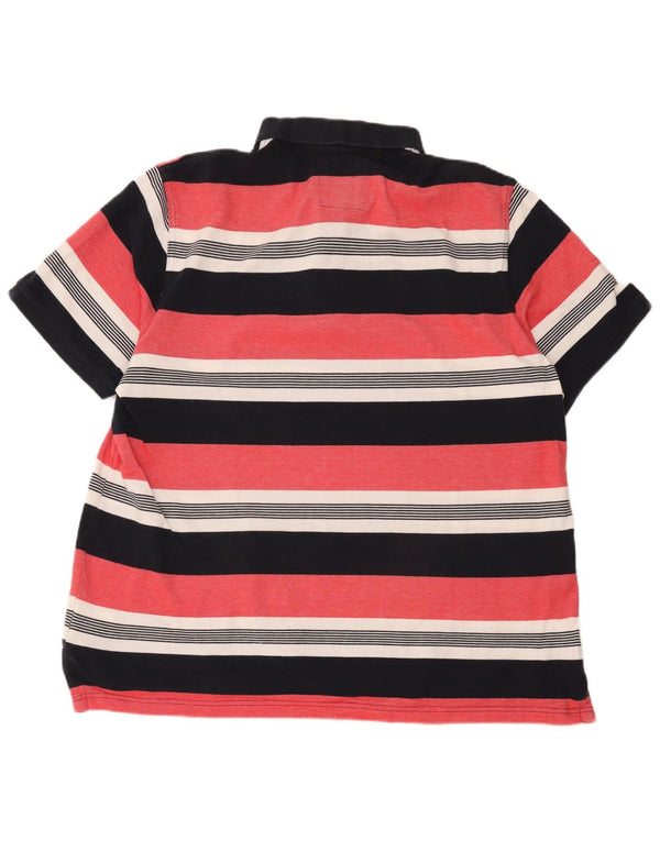 Crew Clothing Mens Polo Shirt 2XL Red Striped Cotton