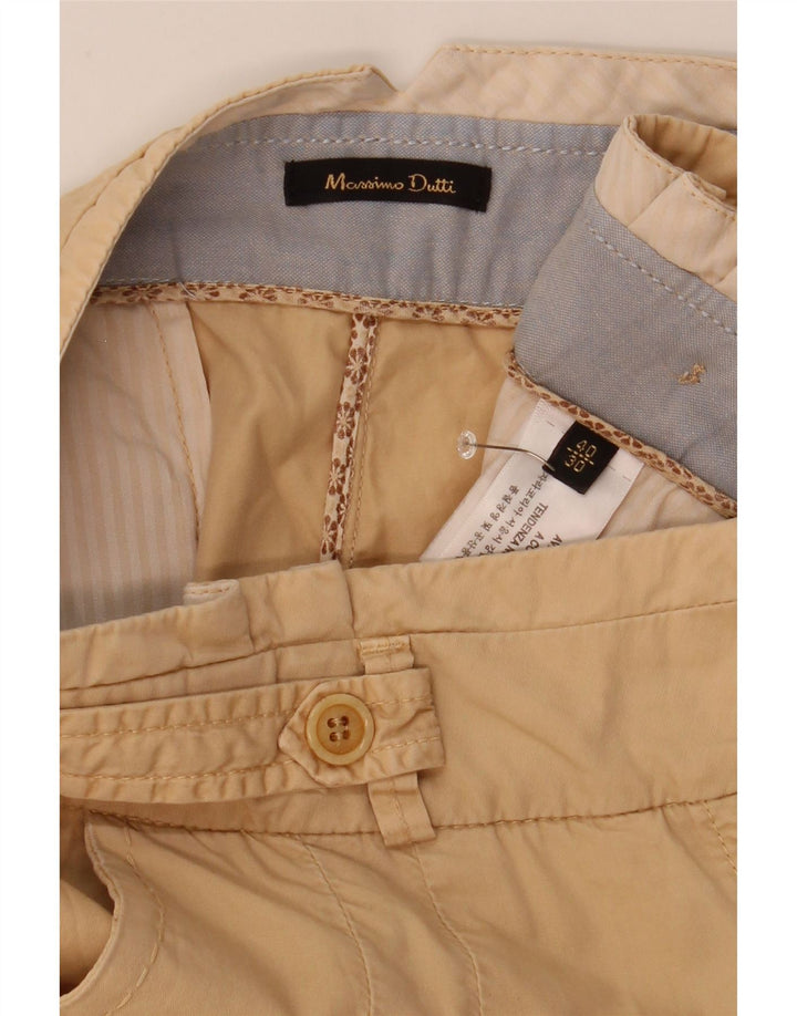 Calças curtas femininas Massimo Dutti EU 40 médio W30 L25 bege