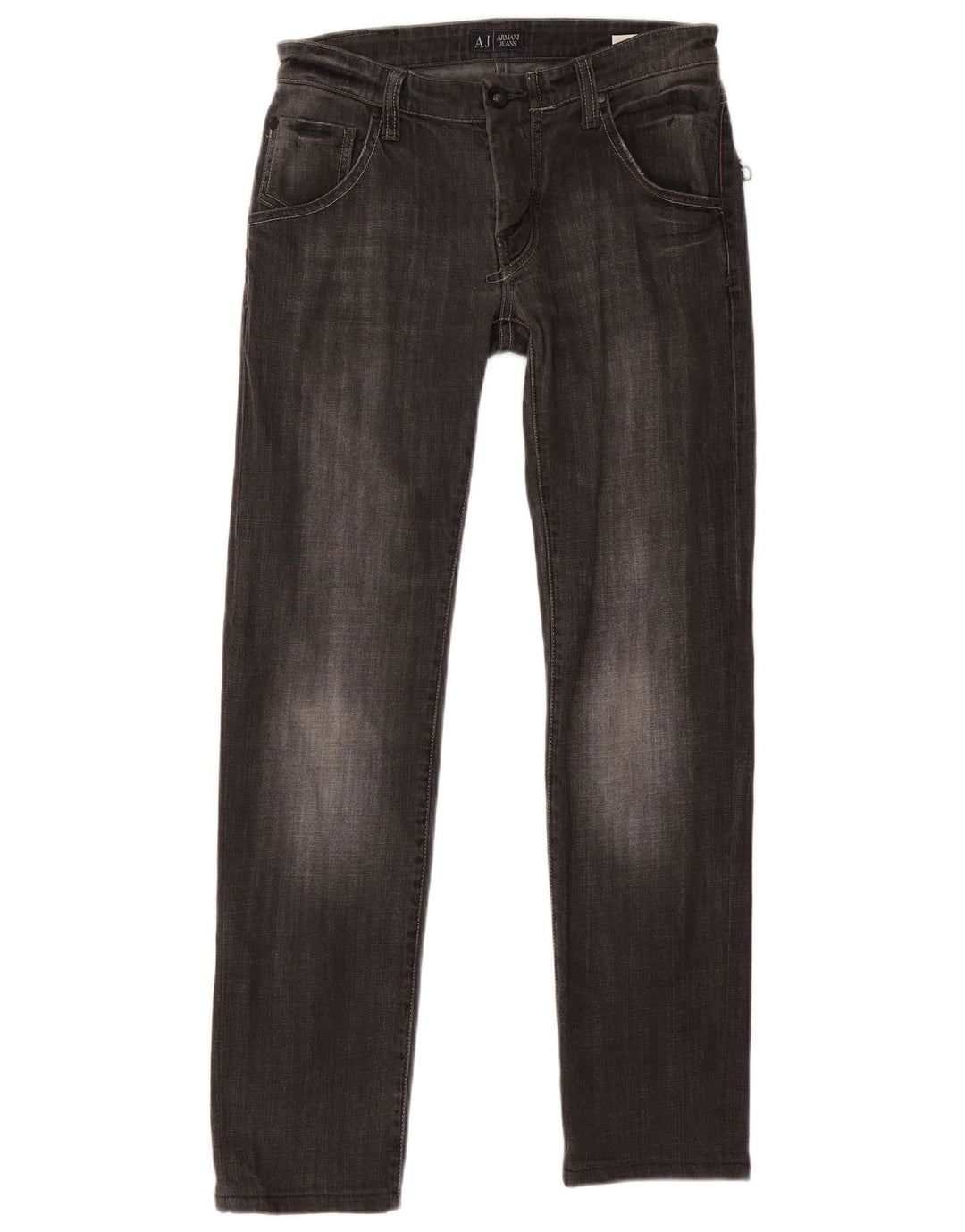 Armani Mens Slim Jeans W31 L30 Cinza Algodão