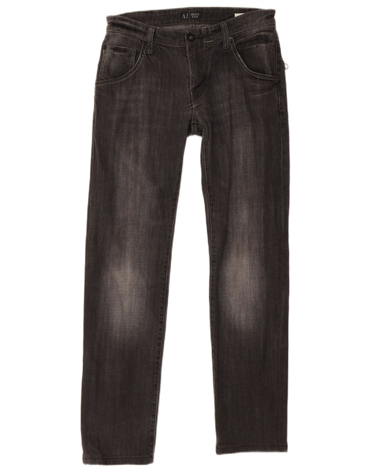 Armani Mens Slim Jeans W31 L30 Cinza Algodão
