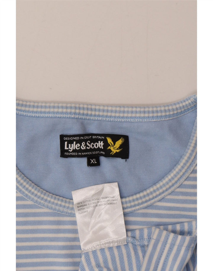 Top masculino Lyle & Scott manga comprida XL listrado azul