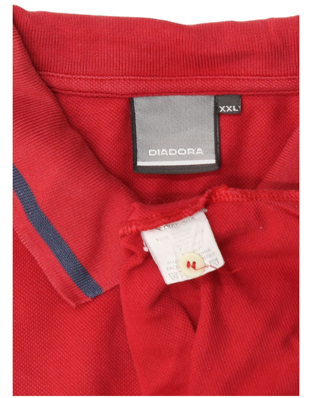 Camisa polo masculina Diadora 2XL algodão vermelho