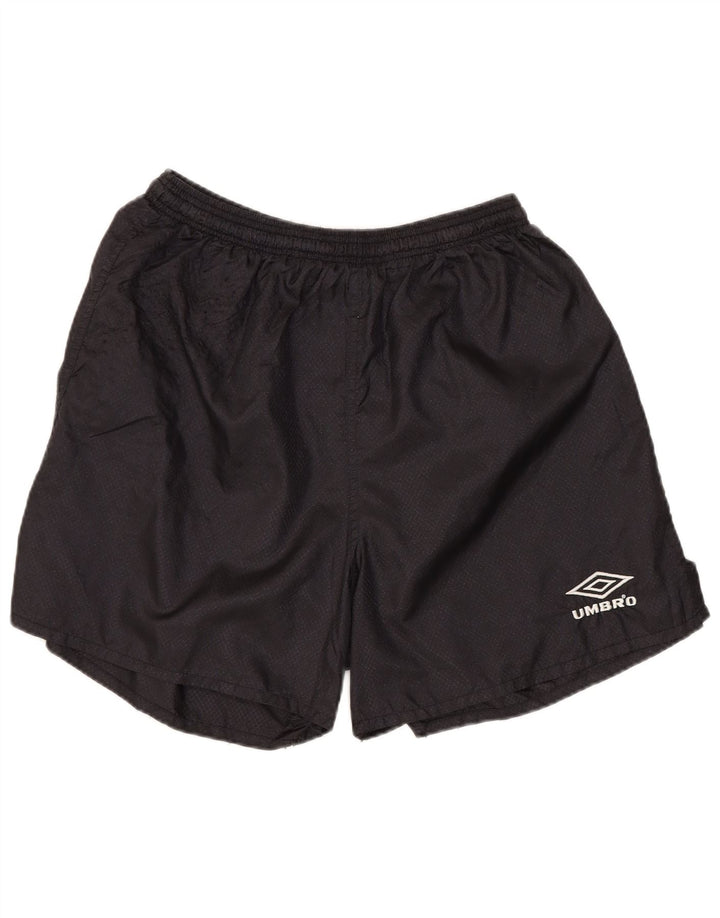 Shorts esportivos femininos UMBRO UK 12 médio preto argyle/diamante nylon