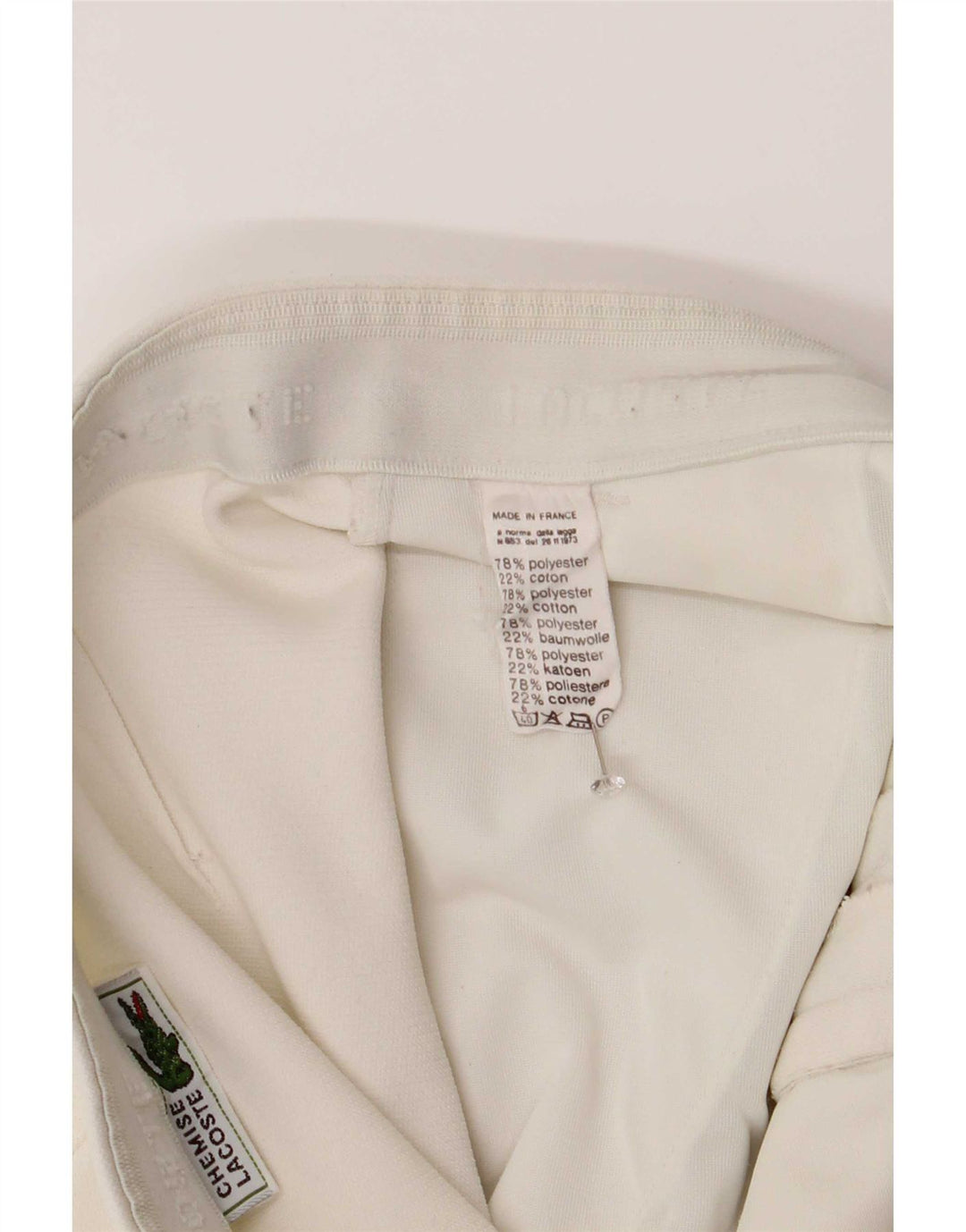 Shorts masculinos Lacoste tamanho 4 médio W30 poliéster branco