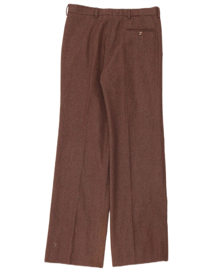Calça masculina Master com perna larga IT 48 médio W30 L32 marrom Houndstooth