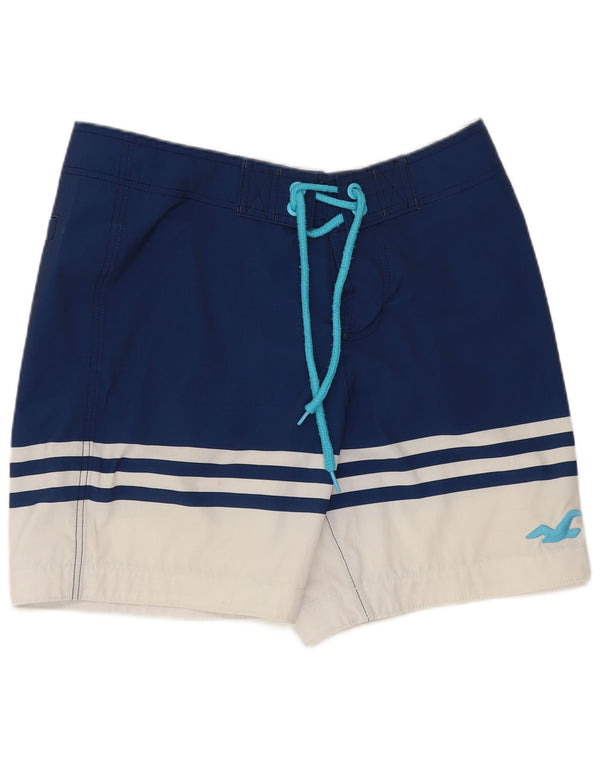 Poliéster azul pequeno de Colourblock do short de natação regular dos homens de Hollister