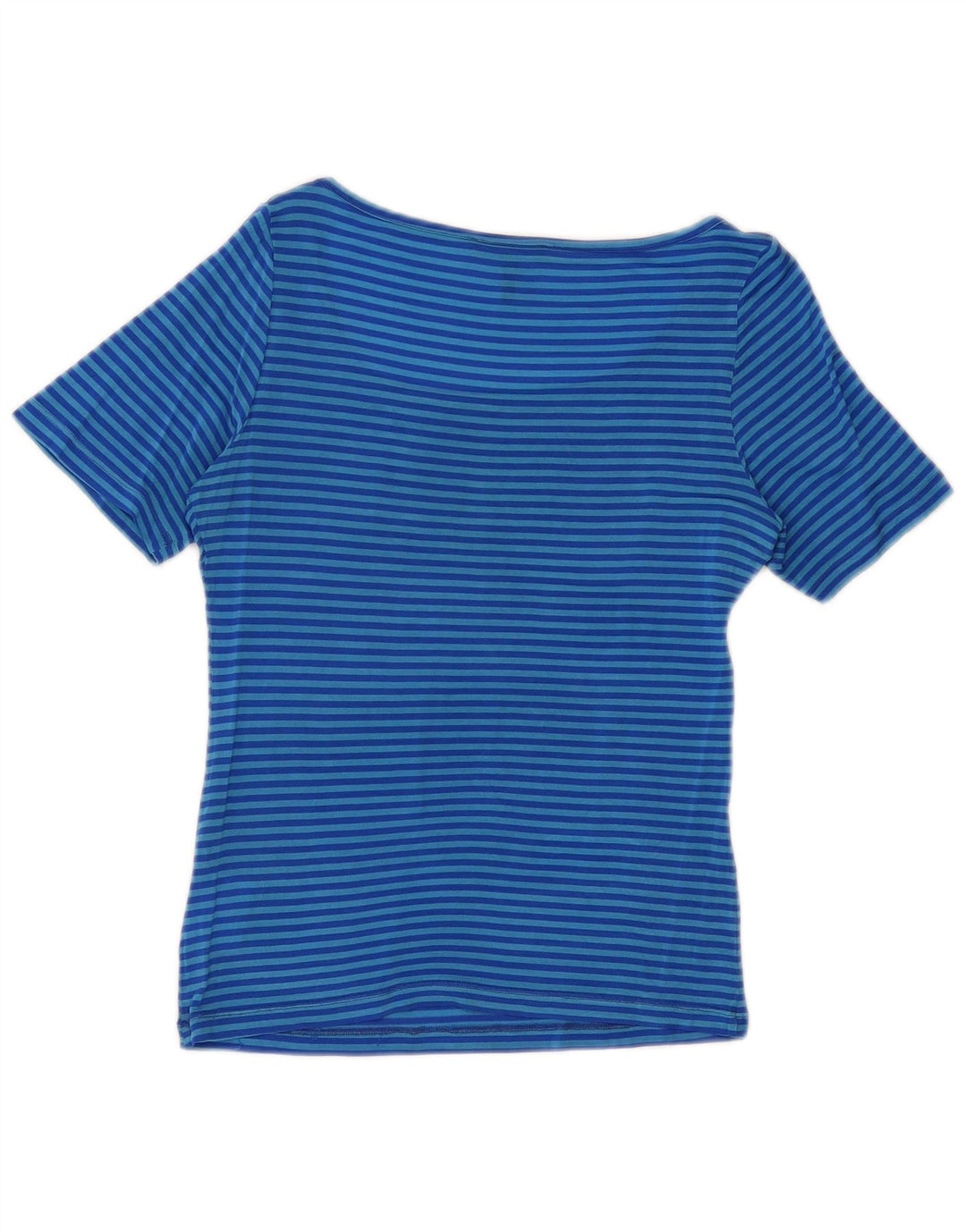 Camiseta feminina Roccobarocco US 8 acetato listrado azul médio