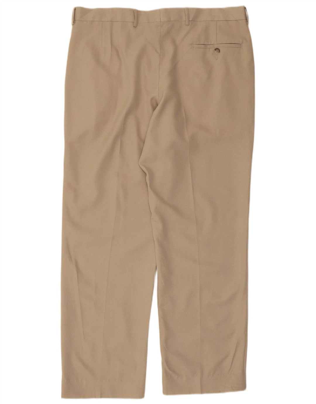 Calça masculina de terno reto Marks & Spencer W34 L31 bege