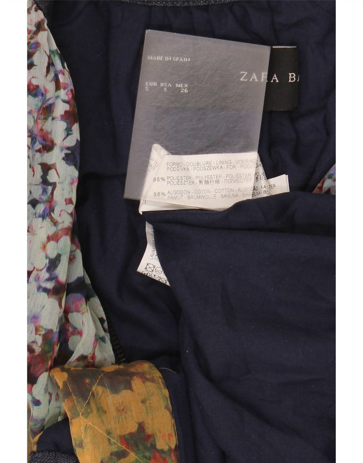 Zara Womens Oversized Bomber Jacket UK 10 Pequeno Poliéster Floral Amarelo