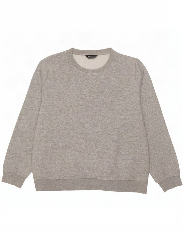 Suéter feminino Marks & Spencer UK 20 2XL algodão manchado cinza