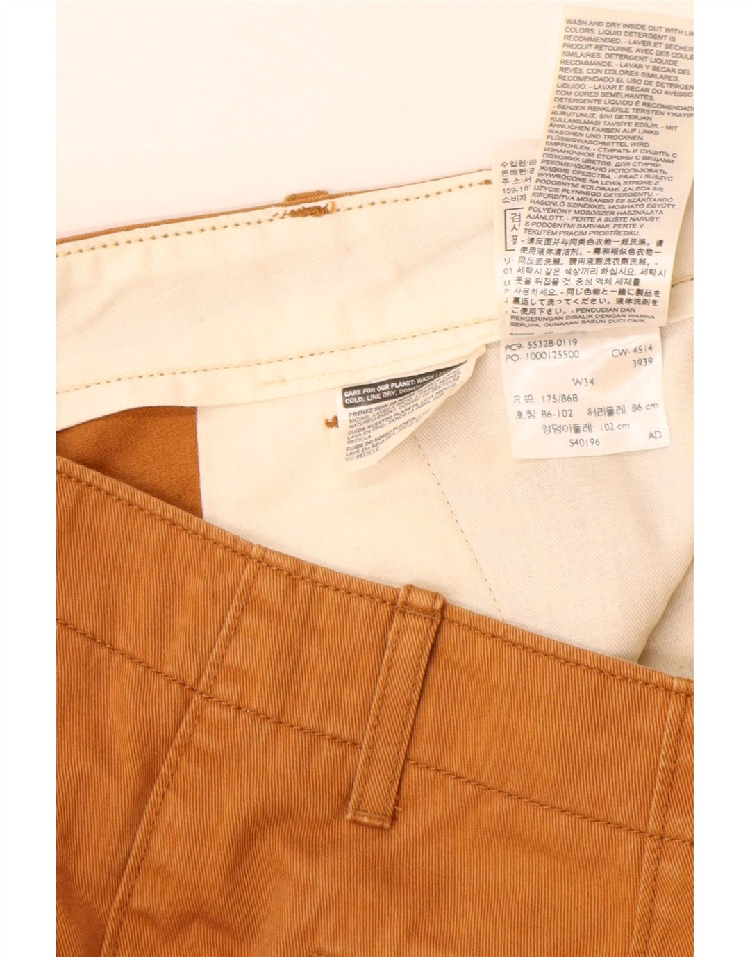 LEVI'S Mens Chino Shorts W34 Grande Algodão Marrom