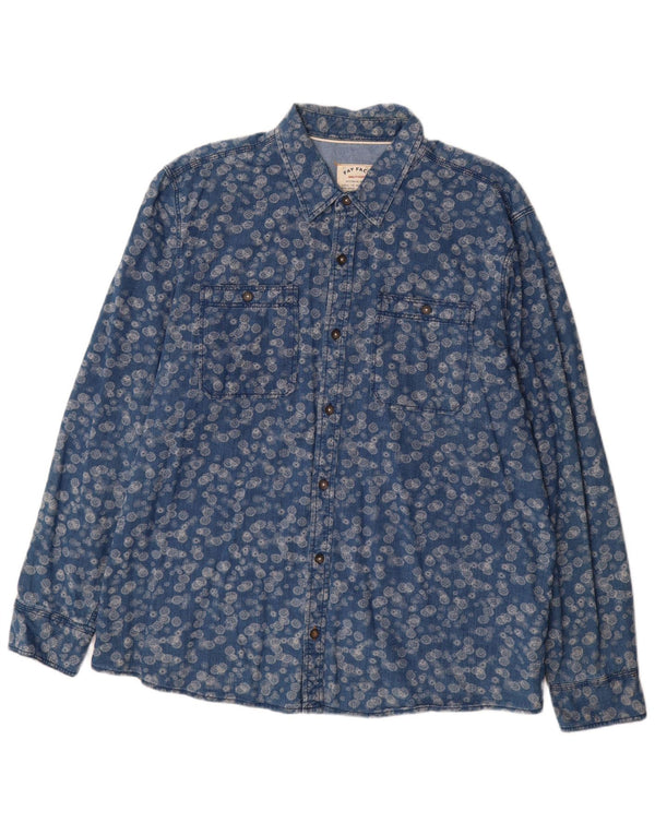 Camisa masculina Fat Face 2XL algodão floral azul