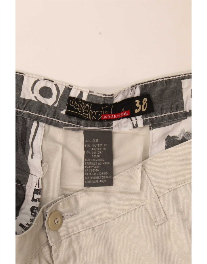 Shorts casuais masculinos Quiksilver W38 XL poliéster bege