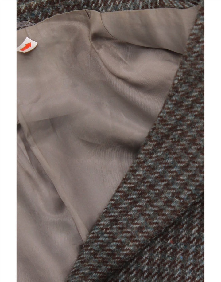 Jaqueta blazer masculina VINTAGE com 2 botões Reino Unido 38 Houndstooth cinza médio
