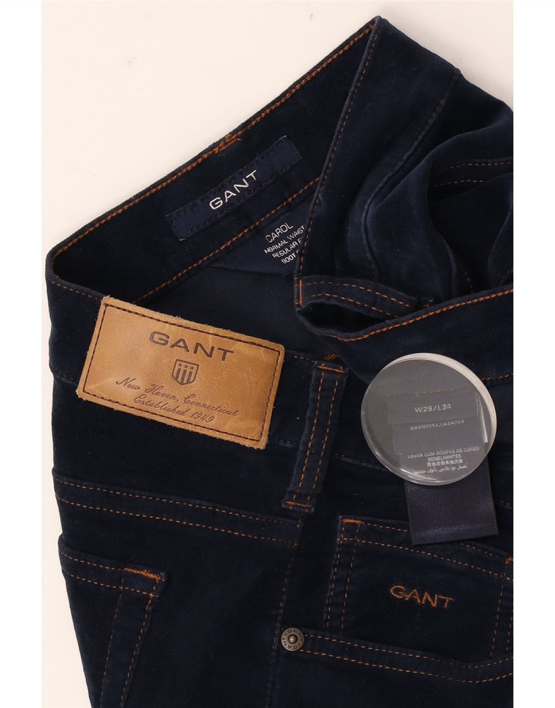Gant feminino Carol Regular Fit Bootcut Jeans W29 L28 Azul Marinho Algodão