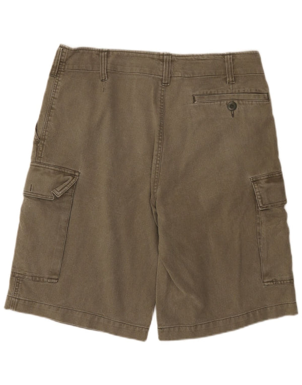 Shorts cargo masculino vintage grande W34 algodão cáqui
