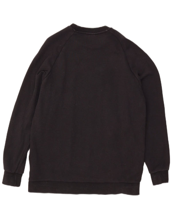 Adidas Mens Graphic Moletom Jumper Grande Algodão Preto