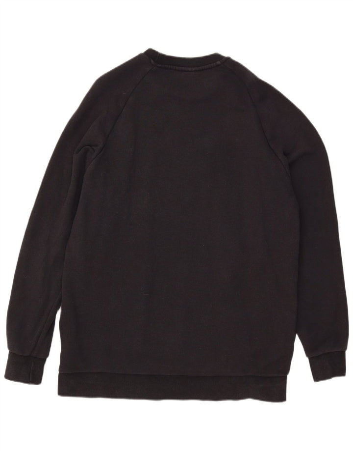 Adidas Mens Graphic Moletom Jumper Grande Algodão Preto