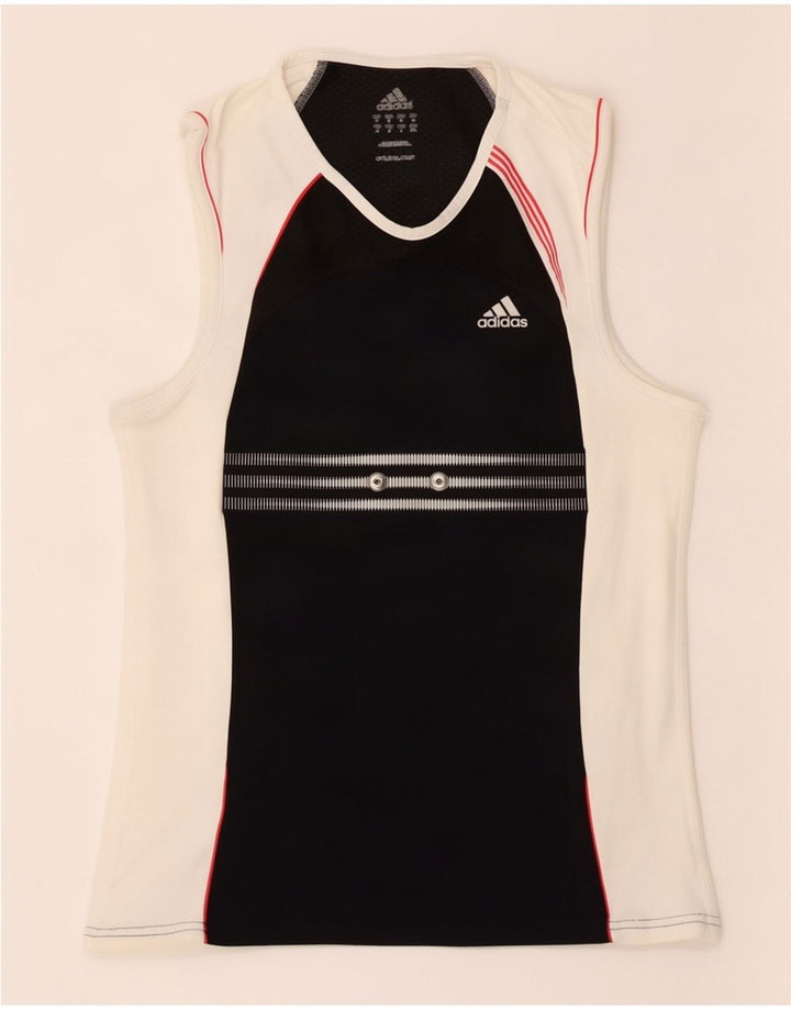 Adidas Womens Climacool Vest Top UK 10 Small Black Colourblock