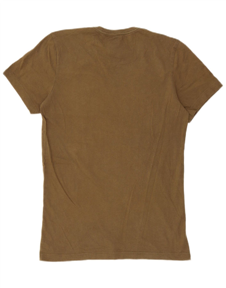 Adidas Mens Graphic T-Shirt Top Pequeno Algodão Cáqui