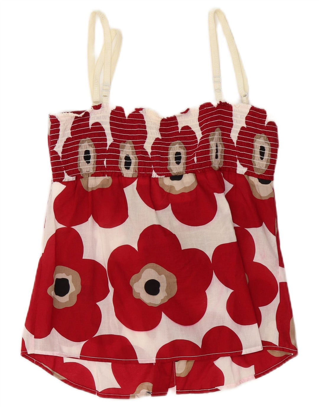 Dolce & Gabbana Crop Cami Top feminino IT 44 algodão floral vermelho médio