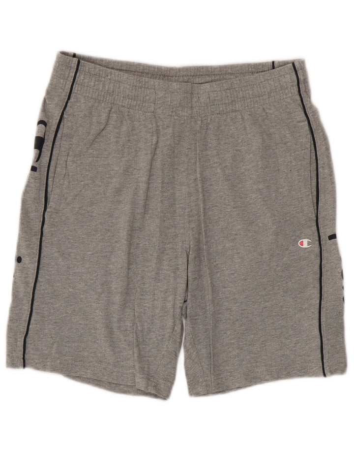 Shorts esportivos gráficos masculinos Champion pequeno algodão manchado cinza