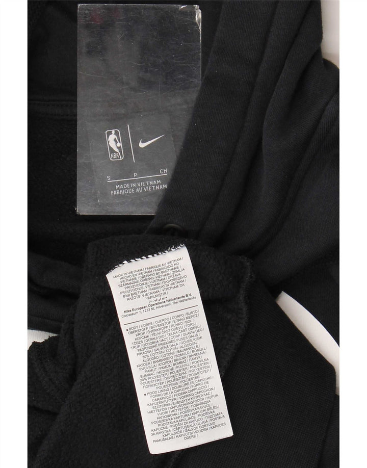 Moletom com capuz gráfico Nike Brooklyn Nets masculino pequeno algodão preto
