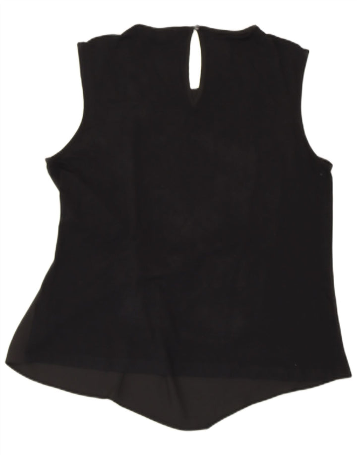 Blusa feminina sem mangas WAREHOUSE UK 16 grande viscose preta