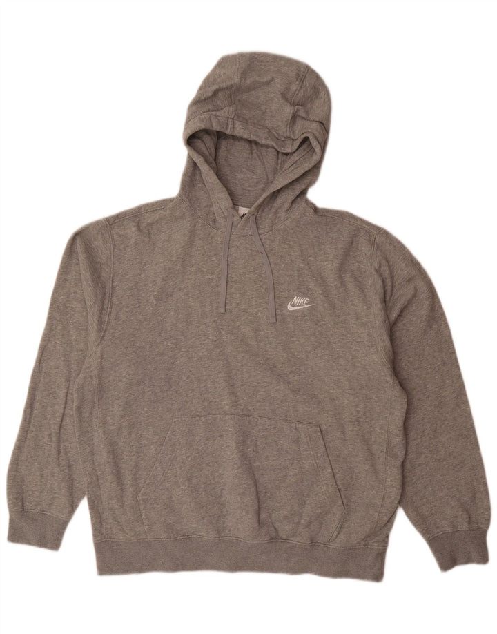 Jumper com capuz masculino Nike grande algodão manchado cinza
