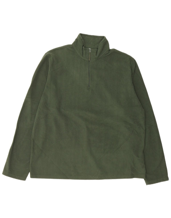 Mountain Warehouse Mens Zip Neck Fleece Jumper XL Poliéster Verde