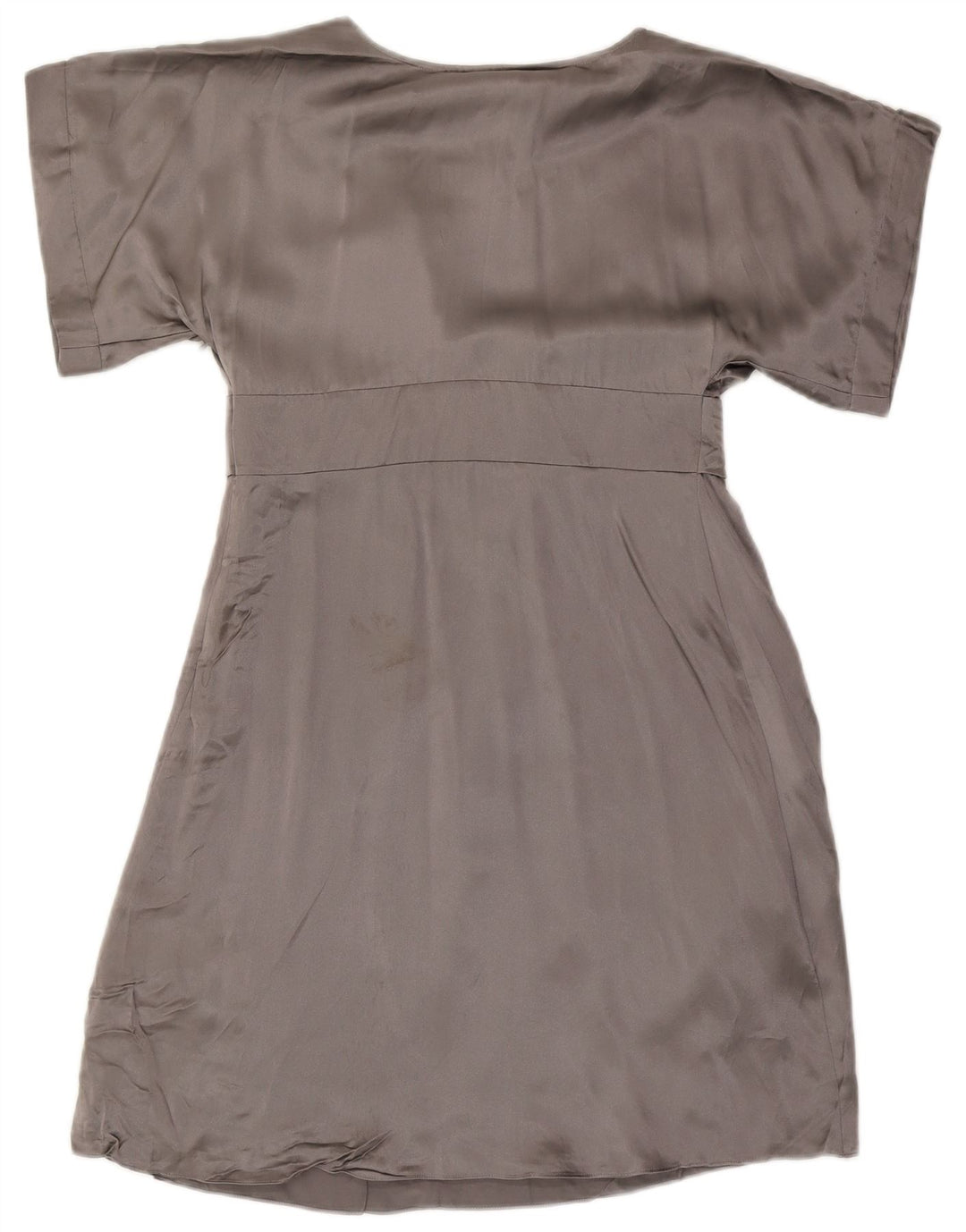 Vestido feminino Ted Baker Empire tamanho 3 seda cinza médio