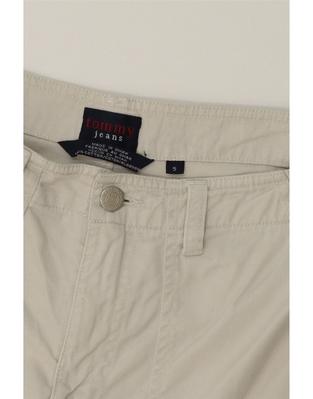 TOMMY HILFIGER Womens Straight Chino Trousers  W27 L32 Off White Cotton Vintage Tommy Hilfiger and Second-Hand Tommy Hilfiger from Messina Hembry 