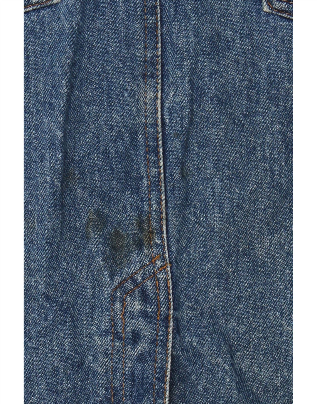 Saia jeans feminina VINTAGE W30 coração de algodão azul médio