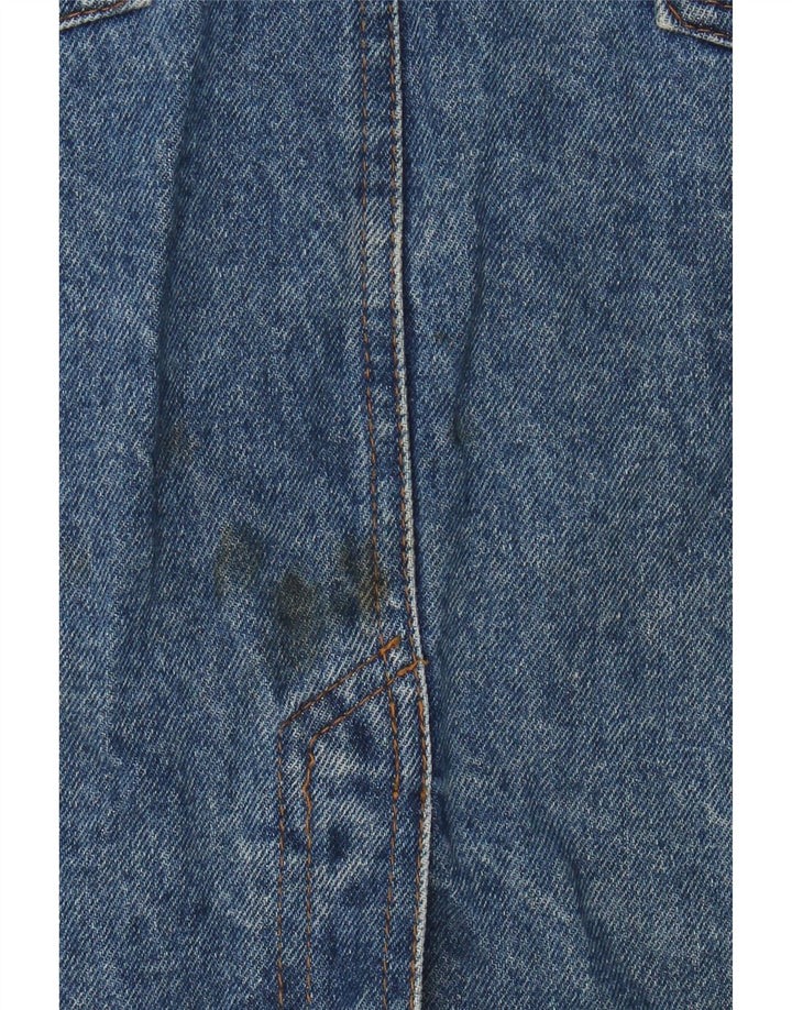 Saia jeans feminina VINTAGE W30 coração de algodão azul médio