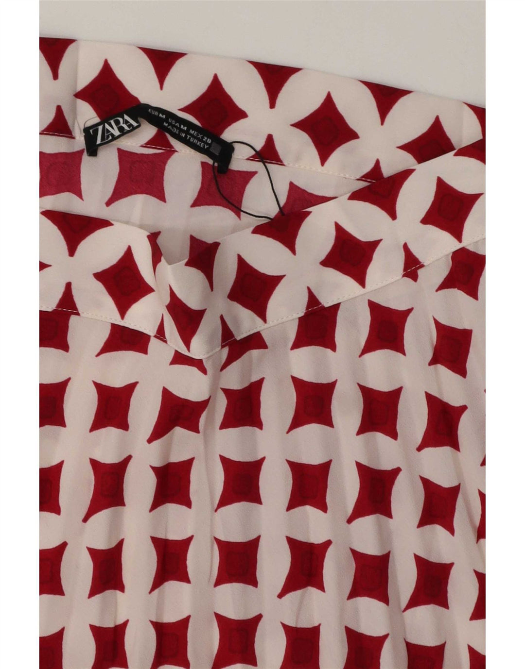 Zara Mini saia feminina média W28 branca geométrica