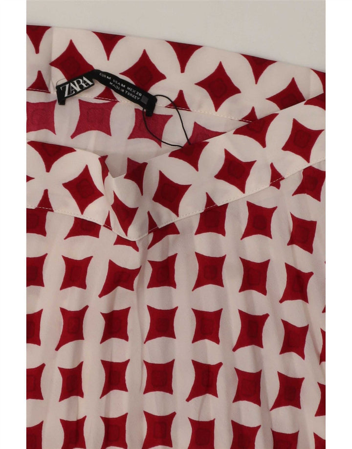 Zara Mini saia feminina média W28 branca geométrica