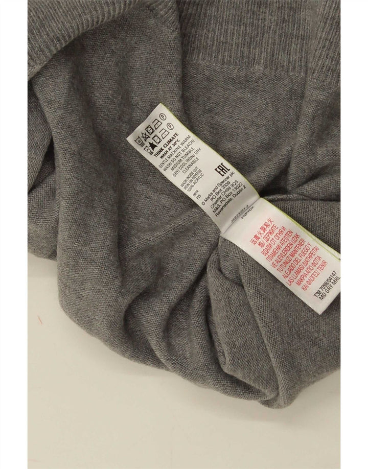 Suéter feminino Marks & Spencer com gola tartaruga Reino Unido 16 grande cinza acrílico