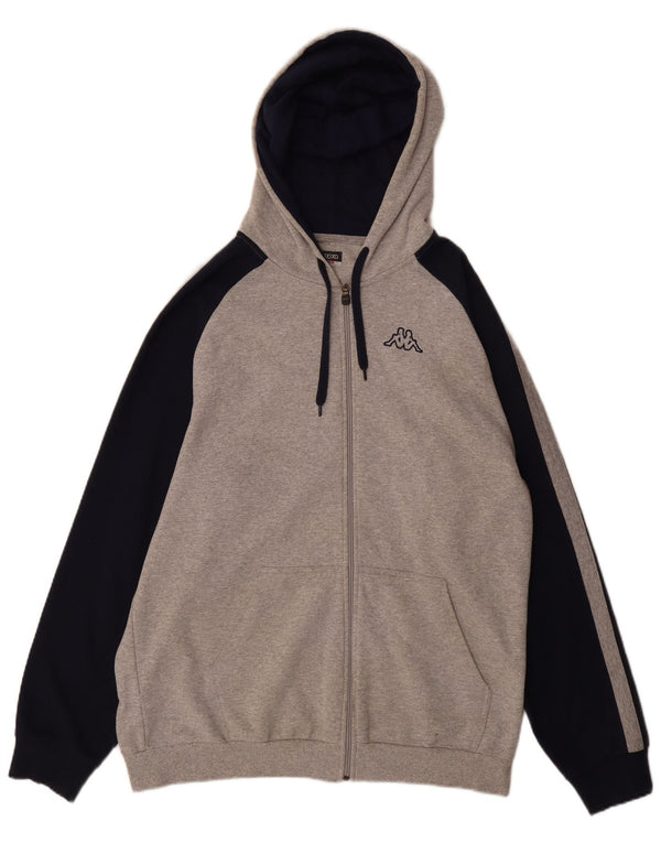 Suéter masculino Kappa com capuz e zíper 2XL cinza bloco colorido