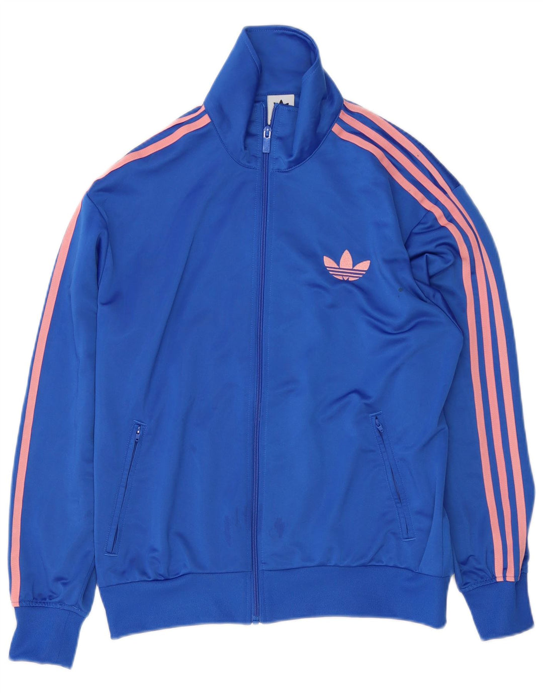 Adidas Womens Tracksuit Top Jacket UK 12/14 Médio Azul Poliéster