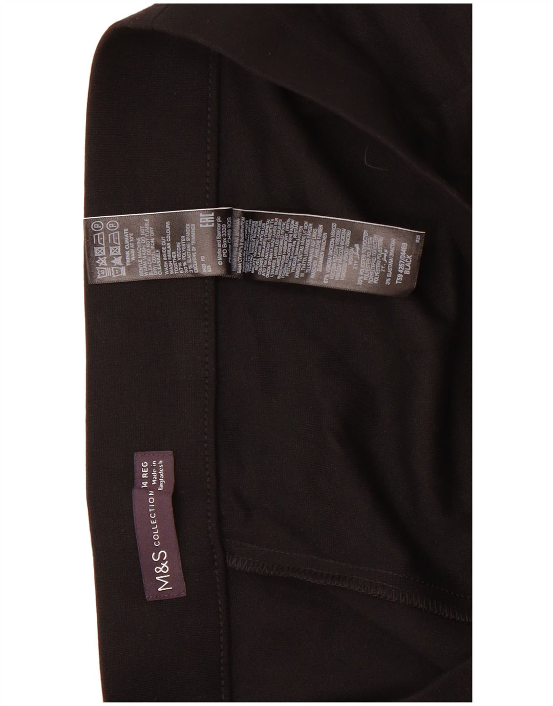 Leggings femininos Marks & Spencer UK 14 grandes viscose preta