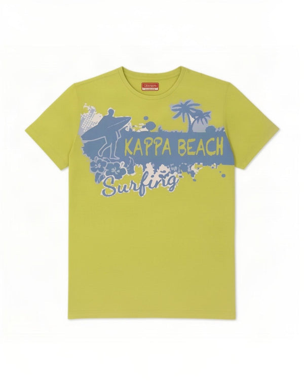 Camiseta gráfica masculina Kappa Top grande de algodão verde