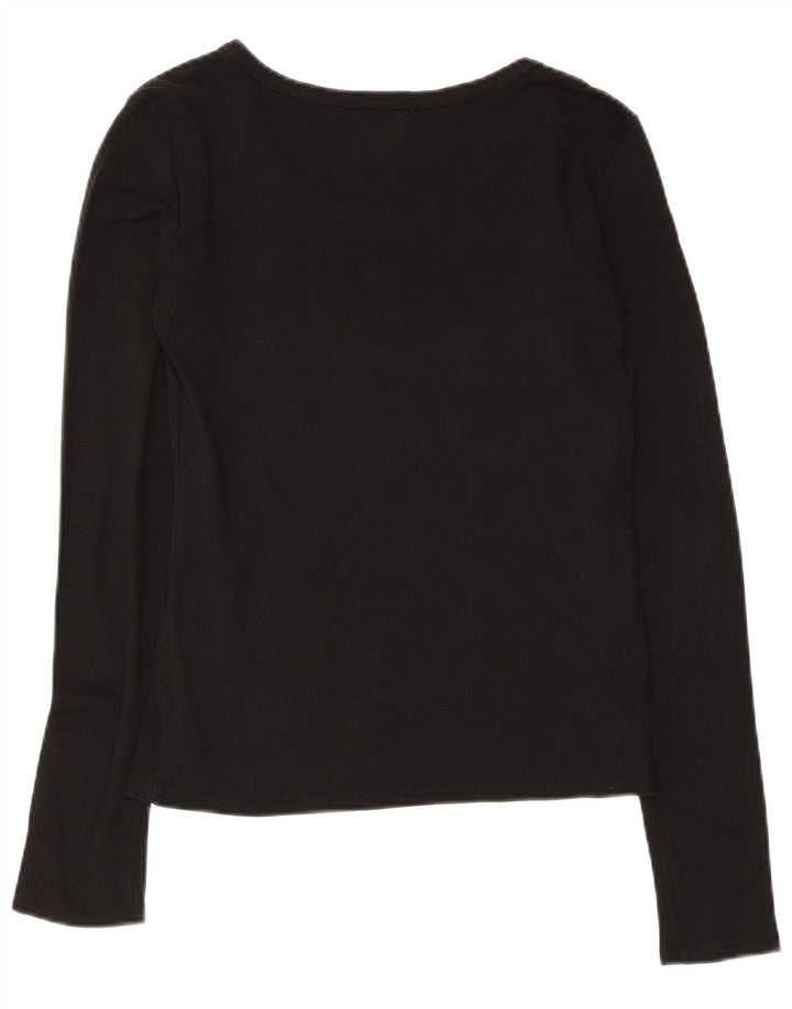Top gráfico feminino Armani manga comprida Reino Unido 12 algodão preto médio