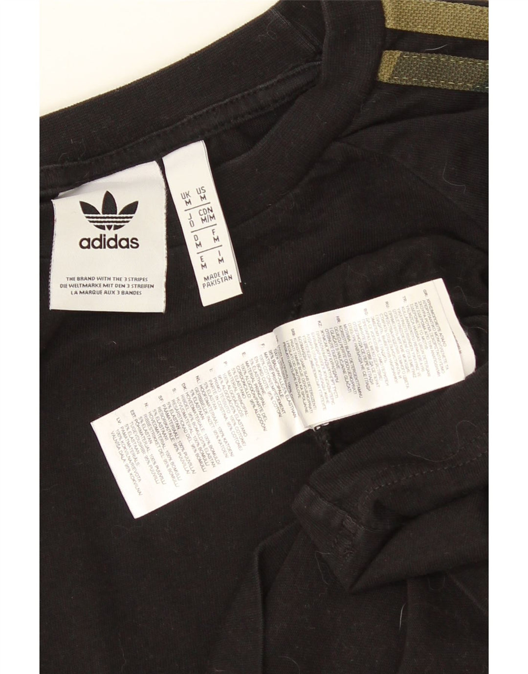 ADIDAS Mens Top Manga Longa Médio Algodão Preto