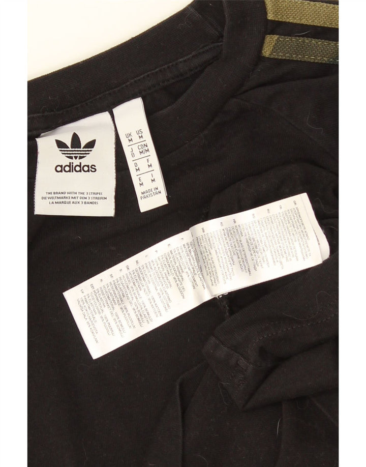 ADIDAS Mens Top Manga Longa Médio Algodão Preto