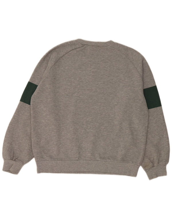 Zara moletom gráfico feminino jumper UK 14 poliéster cinza médio