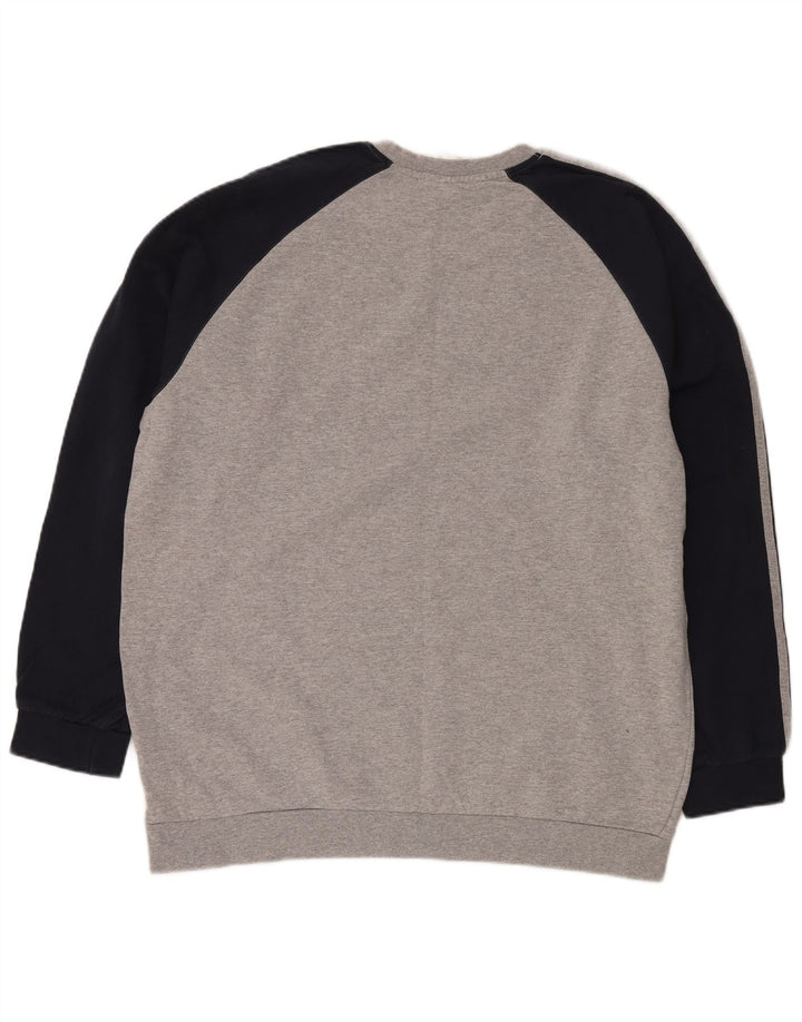 ADIDAS Mens Moletom Jumper 2XL Cinza Colourblock Algodão