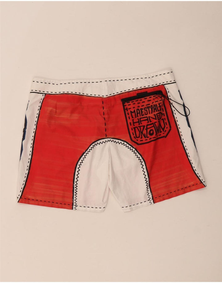 Shorts de natação masculino RRD gráfico grande poliéster colorblock vermelho